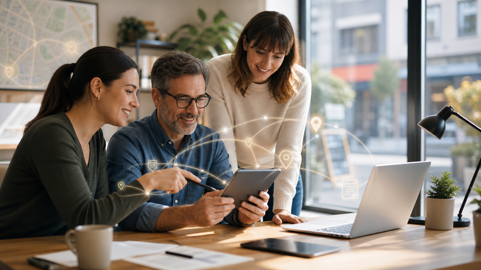 KMU-Team prüft lokale Landingpages und Google-Business-Profile-Signale